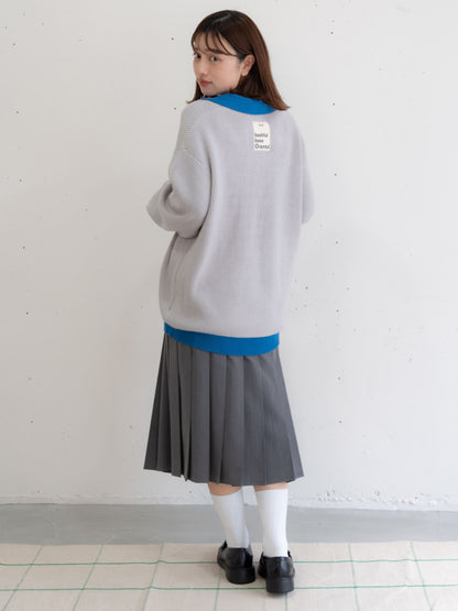 【bbO】フラワーアイコンバイカラーポロニット