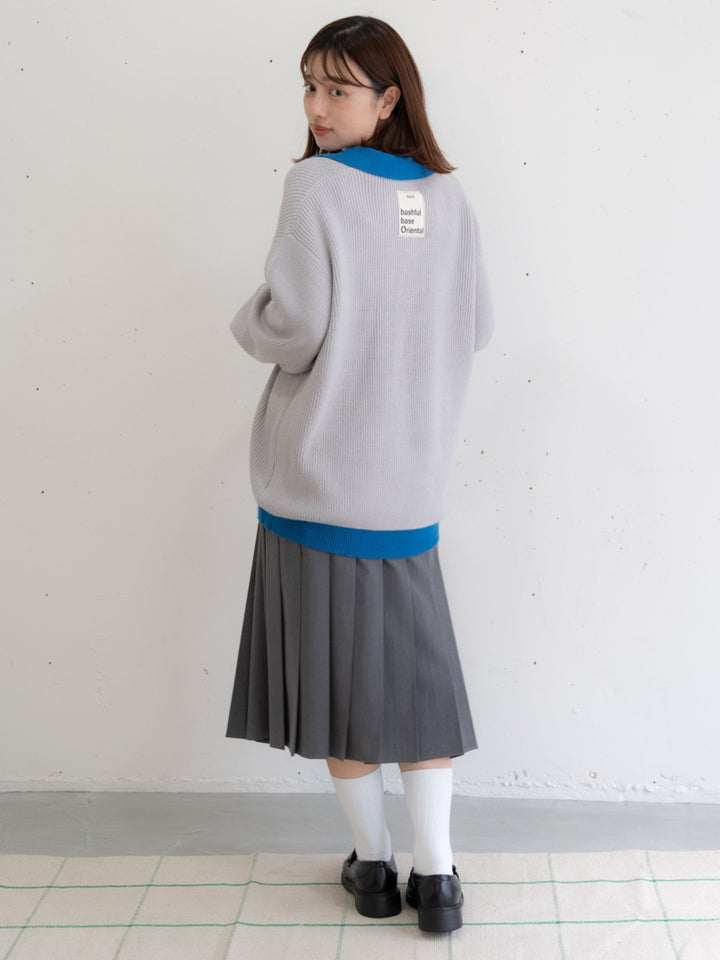 【bbO】フラワーアイコンバイカラーポロニット