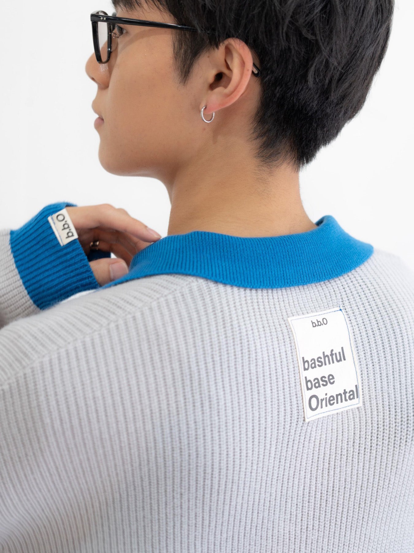 【bbO】フラワーアイコンバイカラーポロニット