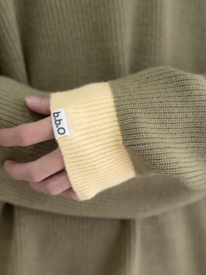 【bbO】フラワーアイコンバイカラーポロニット