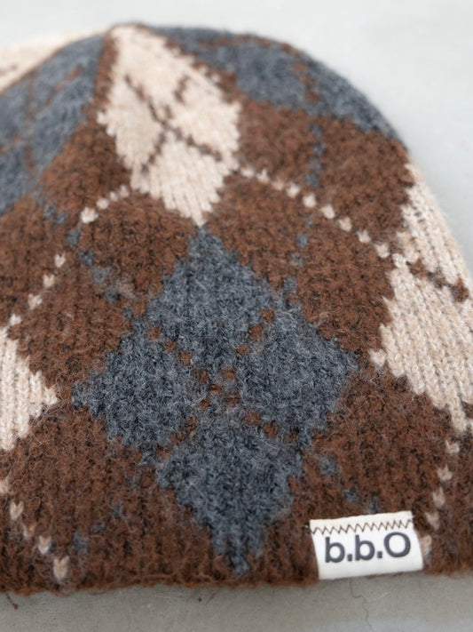 【bbO】アーガイルニットキャップ