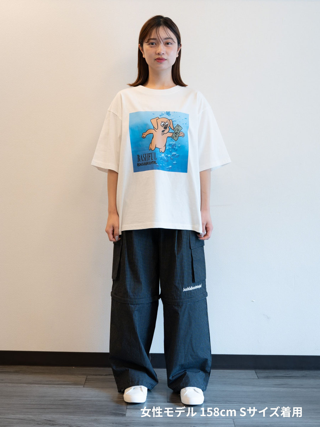 [SET]【bbO】ベースくんキャッチザマネーT +【bbO】イージーコクーンワイドデニムパンツ(2set)