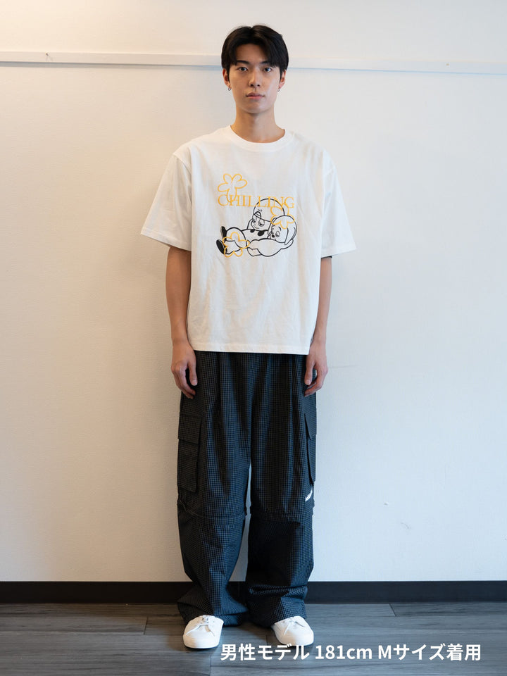 [SET]【bbO】バッシュフルくんCHILLING T+【bbO】イージーコクーンワイドデニムパンツ(2set)